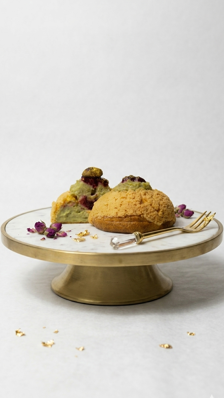 Choux pyragėlis su pistacijų kremu